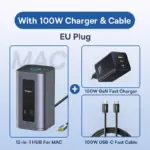 ⁦محور توصيل Baseus 12 في 1 – دعم عرض ثلاثي (MST) بدقة 4K@60Hz، شحن PD 100 واط، USB 3.2 بسرعة 10 جيجابت/ثانية، إيثرنت جيجابت — متوافق مع macOS وWindows⁩ - الصورة ⁦8⁩