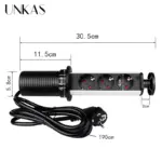 ⁦مقبس كهرباء قابل للسحب من UNKAS – 3 منافذ + Type-C، دعم EU/FR، تصميم مدمج للمطبخ والطاولات⁩ - الصورة ⁦5⁩