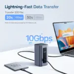 ⁦محور توصيل Baseus 12 في 1 – دعم عرض ثلاثي (MST) بدقة 4K@60Hz، شحن PD 100 واط، USB 3.2 بسرعة 10 جيجابت/ثانية، إيثرنت جيجابت — متوافق مع macOS وWindows⁩ - الصورة ⁦4⁩