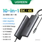 ⁦محور توصيل UGREEN 13 في 1 – دعم عرض ثلاثي (Triple Display) بدقة 4K، شحن PD 100 واط، USB 3.2 بسرعة 10 جيجابت/ثانية، قارئ بطاقات SD/TF⁩ - الصورة ⁦7⁩