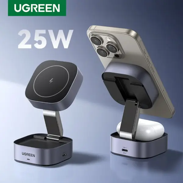 Wireless charger شاحن لاسلكي سريع شحن ذكي وآمن لهواتف آيفون وأندرويد بدون كابلات