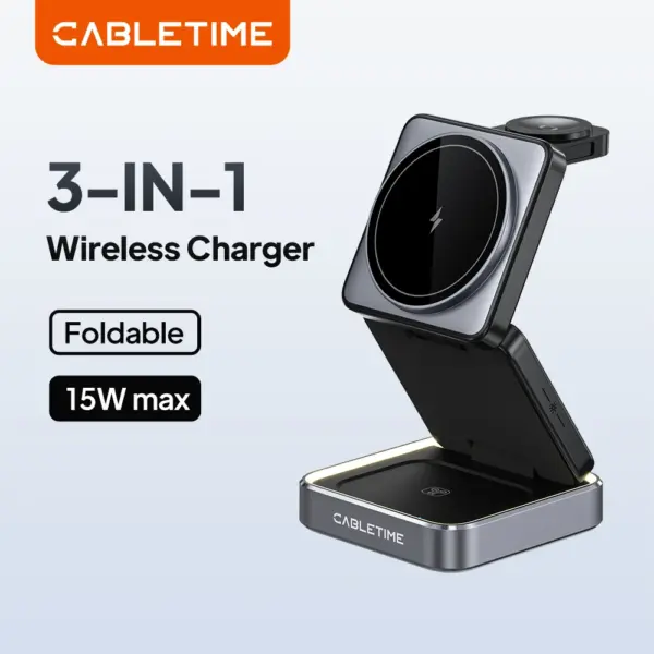 Wireless charger شاحن لاسلكي سريع للجوال شحن ذكي وآمن متوافق مع آيفون وأندرويد