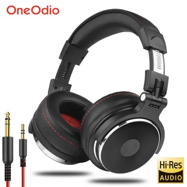 سماعات ستوديو احترافية Over-Ear 50mm صوت عالي الدقة عزل ضوضاء ميكروفون قابل للفصل